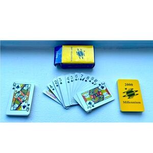 Vintage Y2K year 2000 miniature playing cards. (new in box)